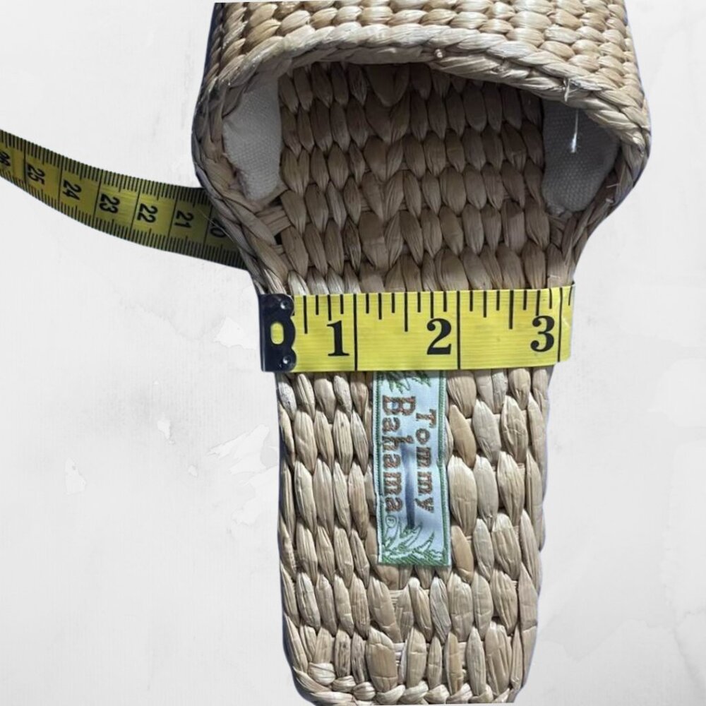 Tommy Bahama Woven Straw Palm Tree Sandals | Resort Coastal Cottagecore Tropical - Picture 6 of 11
